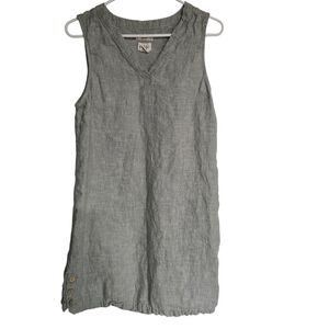 Nicole Miller Sea Green Sleeveless Linen Dress Size Large